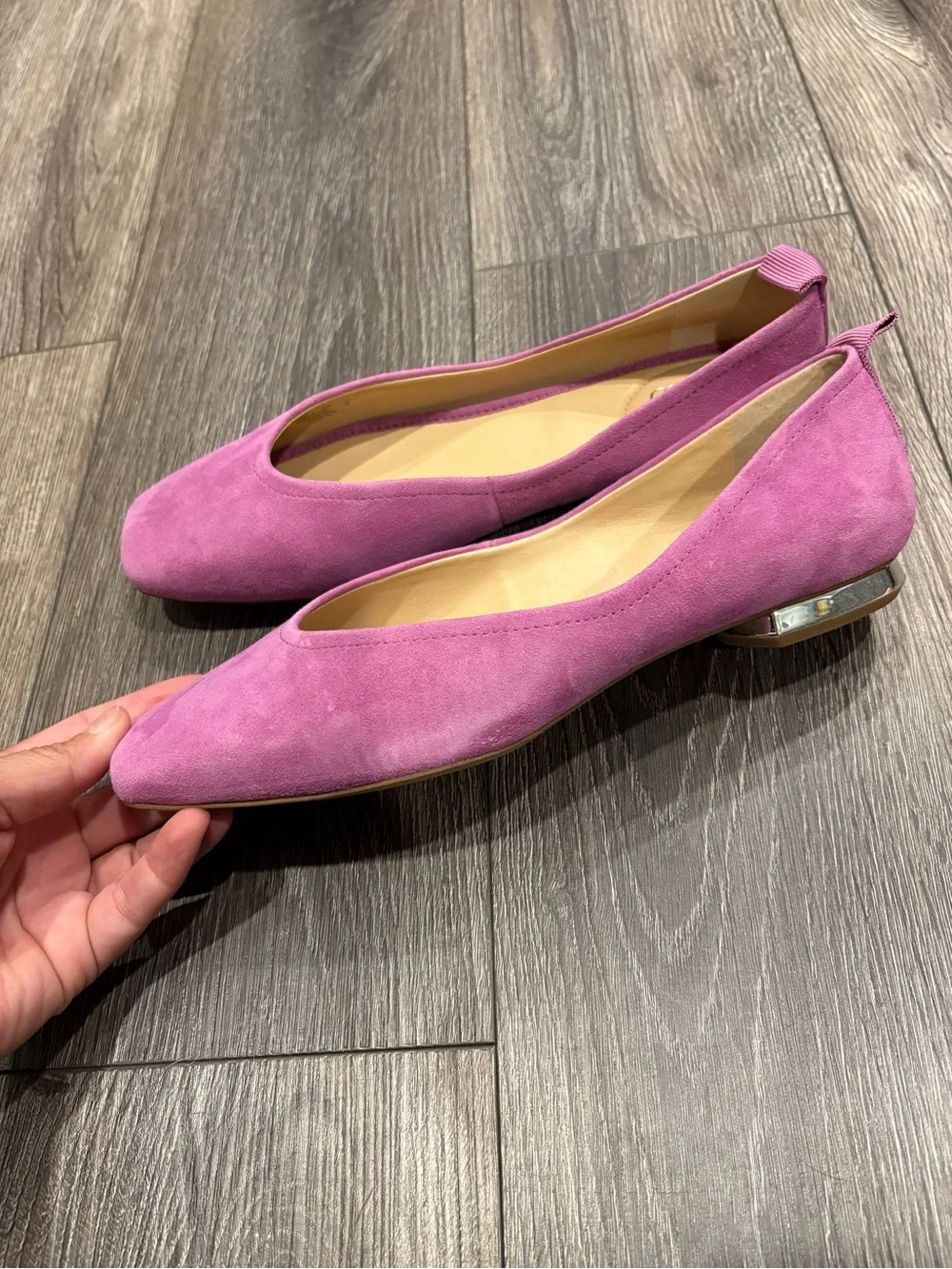 NWOT Pink Suede Women's Ballet Flats